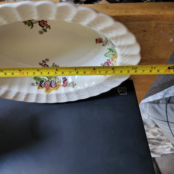 SPODE COPELAND WICKER LANE 10" OVAL VEGETABLE SERVING BOWL GUC SEE PICS "BIN H" - Picture 6 of 7